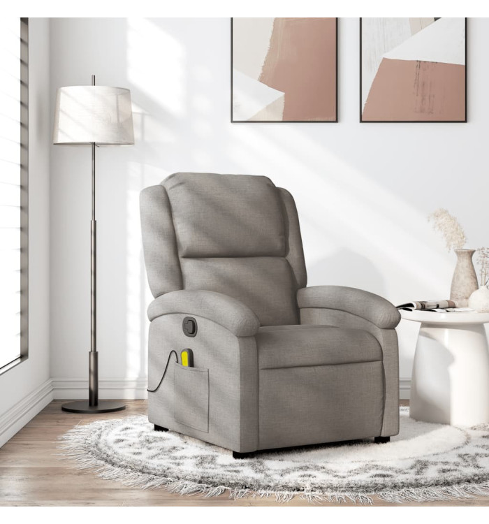 Fauteuil de massage inclinable Taupe Tissu | Mobilier & Déco
