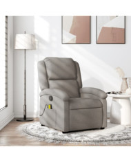 Fauteuil de massage inclinable Taupe Tissu | Mobilier & Déco
