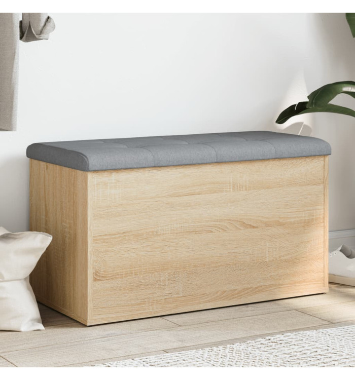 Banc de rangement chêne sonoma 82x42x45 cm bois d'ingénierie | Mobilier & Déco