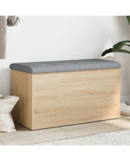 Banc de rangement chêne sonoma 82x42x45 cm bois d'ingénierie | Mobilier & Déco