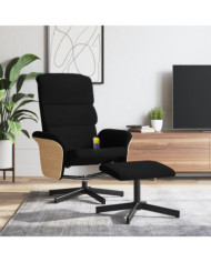 Fauteuil de massage inclinable avec repose-pied noir tissu | Mobilier & Déco