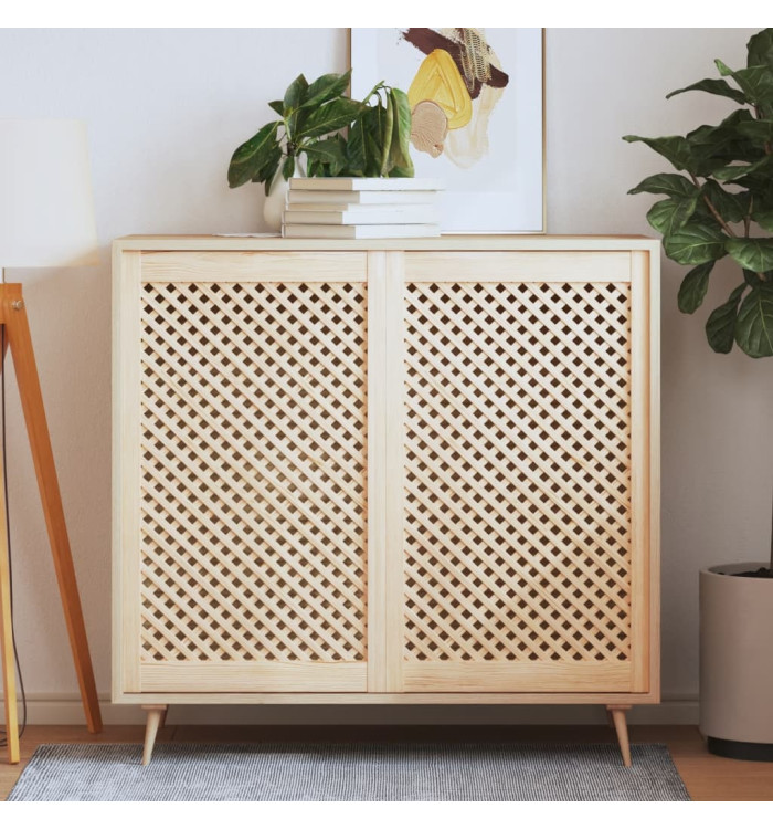 Portes d'armoires en treillis 2 pcs 59,5x99 cm pin massif | Mobilier & Déco