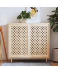 Portes d'armoires en treillis 2 pcs 59,5x99 cm pin massif | Mobilier & Déco