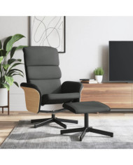 Fauteuil inclinable avec repose-pied gris foncé tissu | Mobilier & Déco