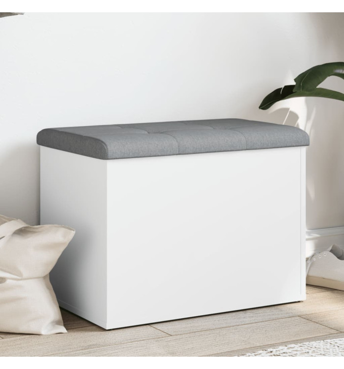 Banc de rangement blanc 62x42x45 cm bois d'ingénierie | Mobilier & Déco