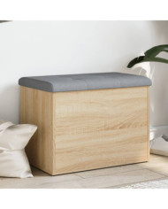 Banc de rangement chêne sonoma 62x42x45 cm bois d'ingénierie | Mobilier & Déco