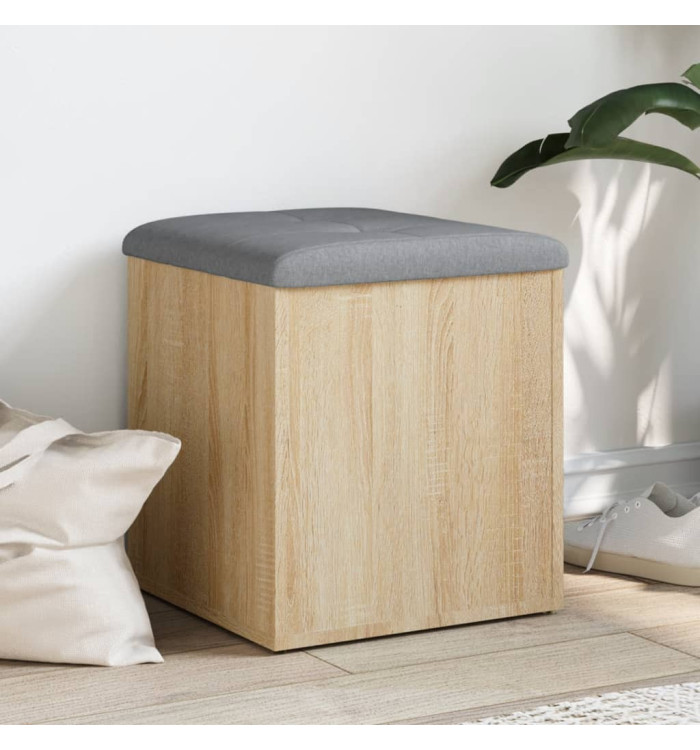 Banc de rangement chêne sonoma 42x42x45 cm bois d'ingénierie | Mobilier & Déco