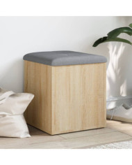 Banc de rangement chêne sonoma 42x42x45 cm bois d'ingénierie | Mobilier & Déco