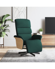 Fauteuil inclinable avec repose-pieds vert foncé tissu | Mobilier & Déco