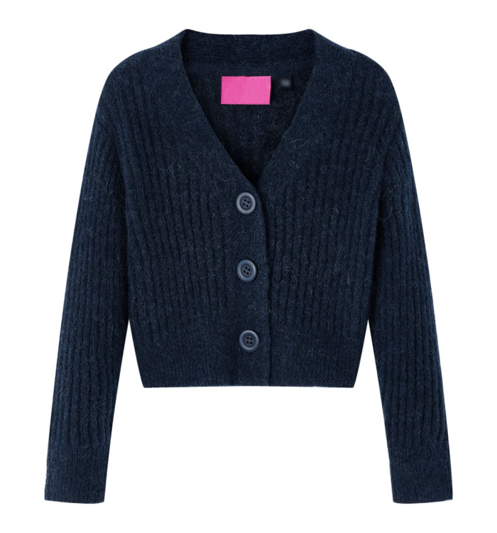 Cardigan tricoté pour enfants bleu marine 116 | Mobilier & Déco