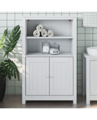 Armoire de salle de bain BERG blanc 69,5x34x110 cm pin massif | Mobilier & Déco
