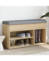 Banc à chaussures chêne sonoma 82x32x45,5 cm bois d'ingénierie | Mobilier & Déco
