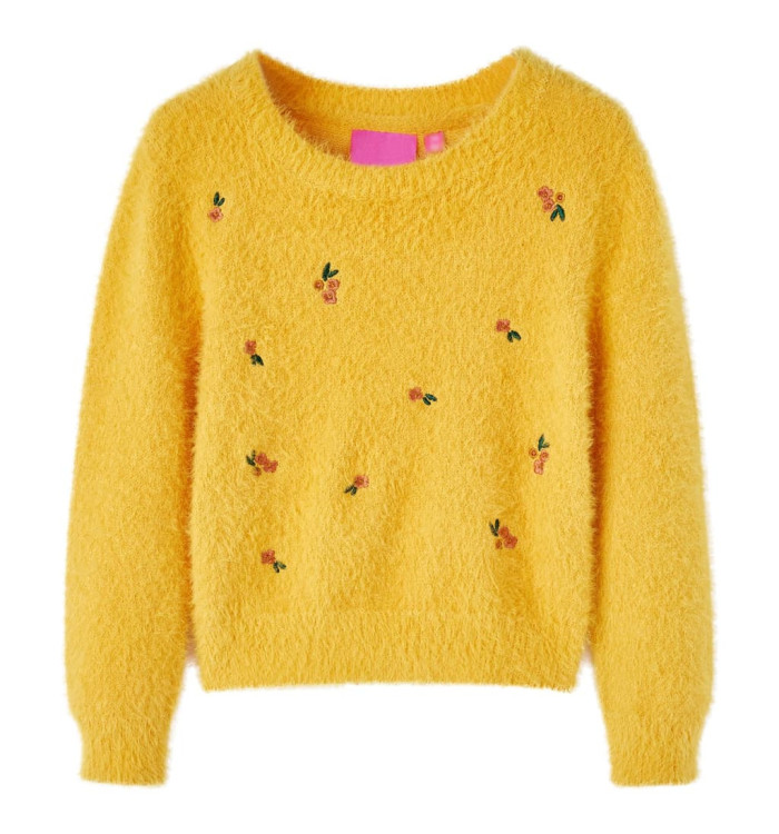 Pull-over tricoté pour enfants ocre 92 | Mobilier & Déco