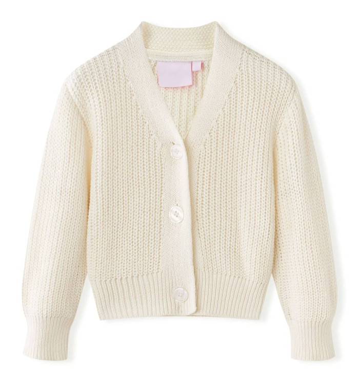 Cardigan pour enfants tricoté blanc neige 140 | Mobilier & Déco