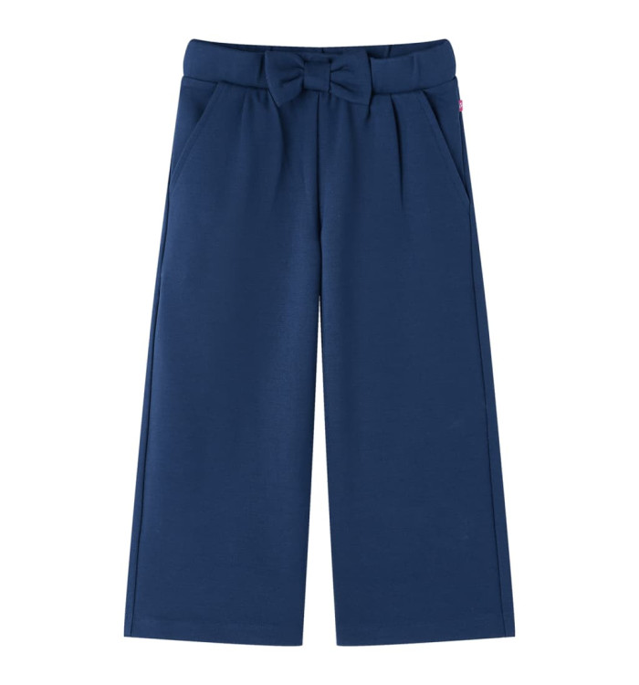 Pantalon à jambes larges pour enfants bleu marine 128 | Mobilier & Déco