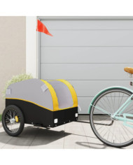 Remorque de vélo noir et jaune 45 kg fer | Mobilier & Déco