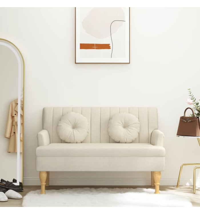 Banc avec coussins 113x64,5x75,5 cm lin | Mobilier & Déco