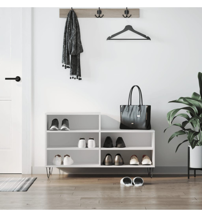 Armoire à chaussures Blanc 102x36x60 cm Bois d'ingénierie | Mobilier & Déco
