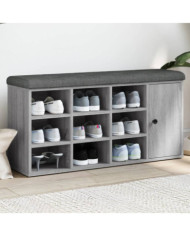 Banc à chaussures sonoma gris 102x32x50 cm bois d'ingénierie | Mobilier & Déco