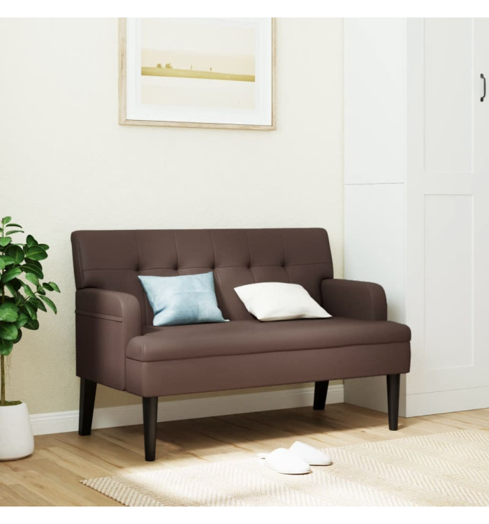 Banc avec dossier marron 112x65,5x75 cm similicuir | Mobilier & Déco