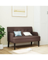 Banc avec dossier marron 112x65,5x75 cm similicuir | Mobilier & Déco