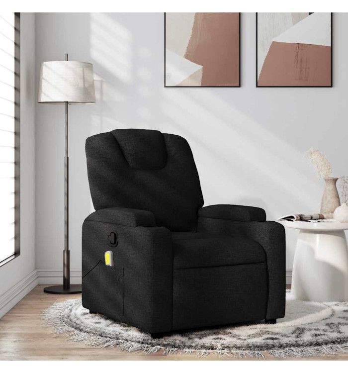 Fauteuil de massage inclinable Noir Tissu | Mobilier & Déco