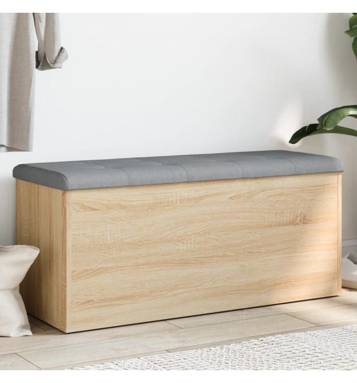Banc de rangement chêne sonoma 102x42x45 cm bois d'ingénierie | Mobilier & Déco