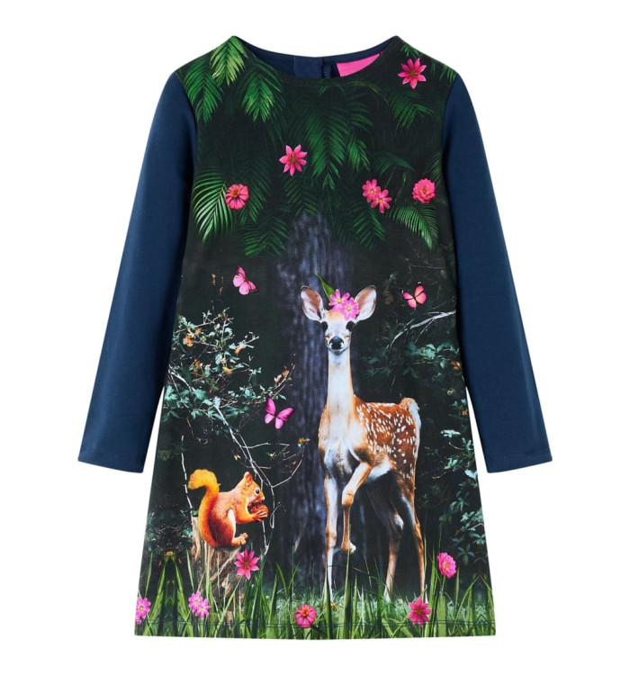 Robe pour enfants à manches longues bleu marine 92 | Mobilier & Déco