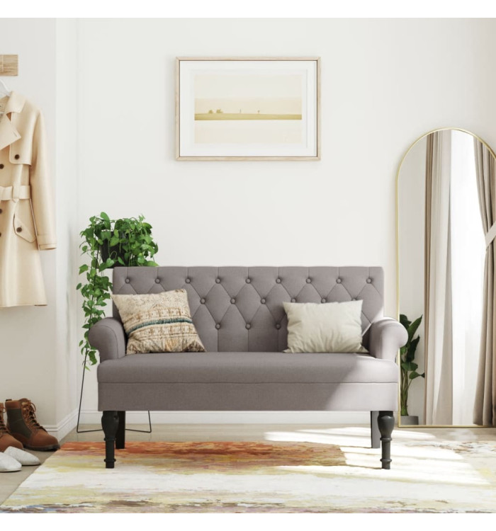 Banc avec dossier taupe 120x62x75,5 cm tissu | Mobilier & Déco
