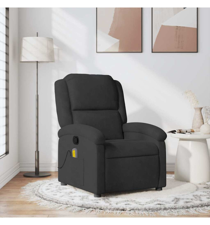 Fauteuil de massage inclinable noir velours | Mobilier & Déco