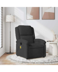 Fauteuil de massage inclinable noir velours | Mobilier & Déco