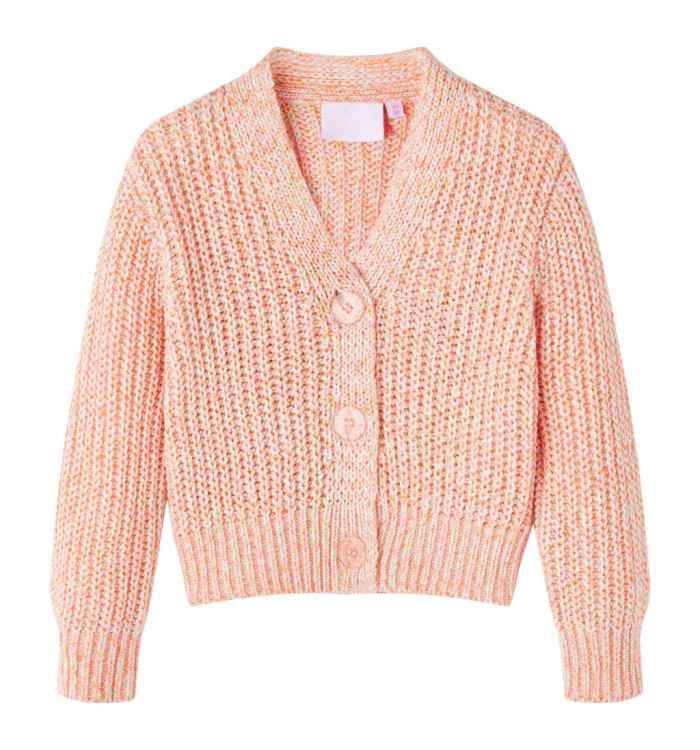 Cardigan pour enfants tricoté rose mélangé 128 | Mobilier & Déco