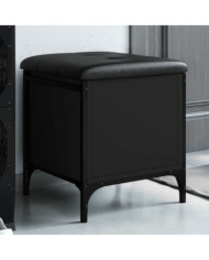 Banc de rangement noir 42x42x45 cm bois d'ingénierie | Mobilier & Déco