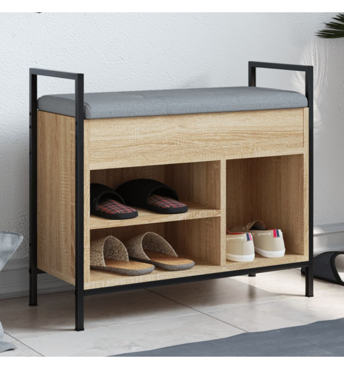 Banc à chaussures chêne sonoma 65,5x32x57,5cm bois d'ingénierie | Mobilier & Déco