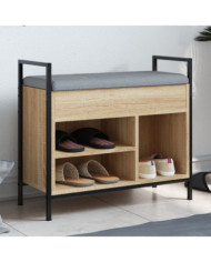 Banc à chaussures chêne sonoma 65,5x32x57,5cm bois d'ingénierie | Mobilier & Déco