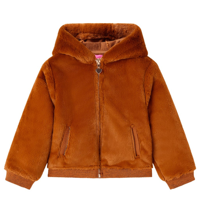 Veste à capuche pour enfants cognac 128 | Mobilier & Déco