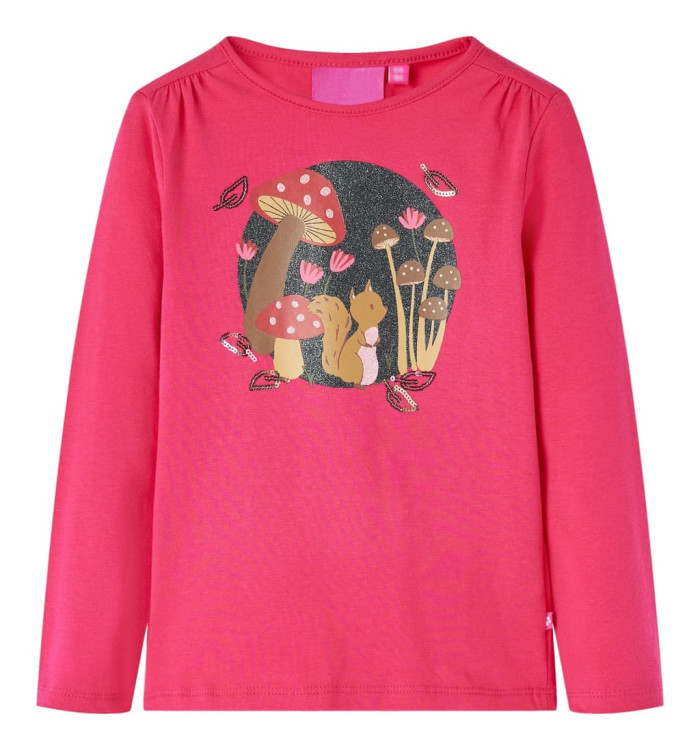 T-shirt enfants à manches longues rose vif 92 | Mobilier & Déco