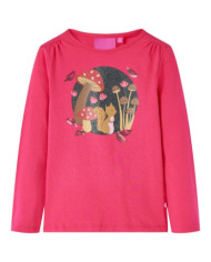 T-shirt enfants à manches longues rose vif 92 | Mobilier & Déco
