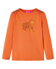 T-shirt enfants à manches longues orange brûlé 128 | Mobilier & Déco