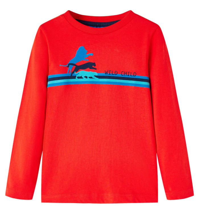 T-shirt enfants à manches longues rouge 116 | Mobilier & Déco