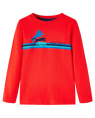 T-shirt enfants à manches longues rouge 116 | Mobilier & Déco