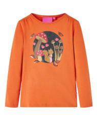 T-shirt enfants à manches longues orange brûlé 92 | Mobilier & Déco