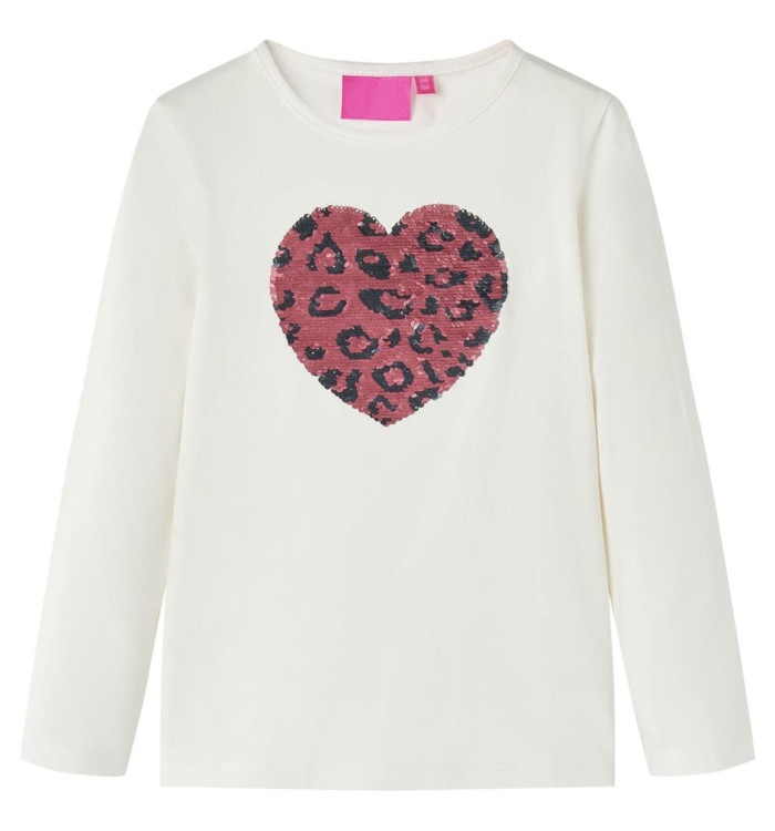 T-shirt enfants à manches longues écru 116 | Mobilier & Déco