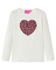 T-shirt enfants à manches longues écru 116 | Mobilier & Déco