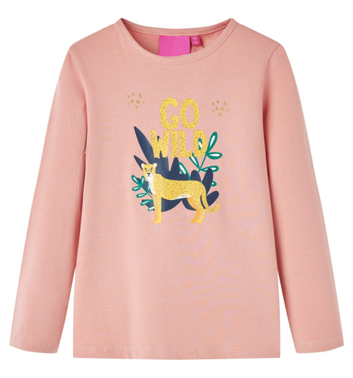 T-shirt enfants à manches longues rose clair 104 | Mobilier & Déco