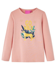 T-shirt enfants à manches longues rose clair 104 | Mobilier & Déco