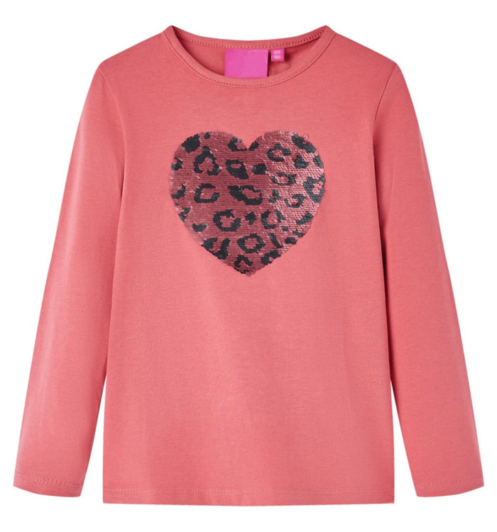 T-shirt enfants à manches longues rose vieux 104 | Mobilier & Déco
