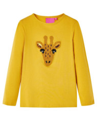 T-shirt enfants à manches longues ocre foncé 116 | Mobilier & Déco