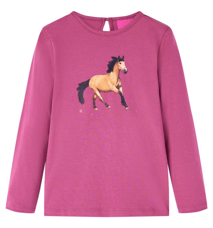 T-shirt enfants à manches longues framboise 116 | Mobilier & Déco