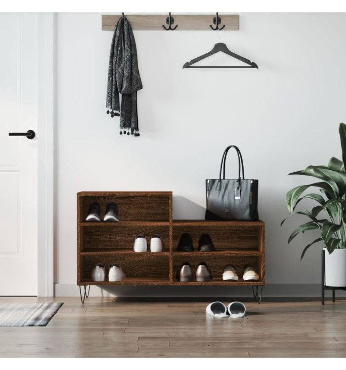 Armoire à chaussures Chêne marron 102x36x60cm Bois d'ingénierie | Mobilier & Déco